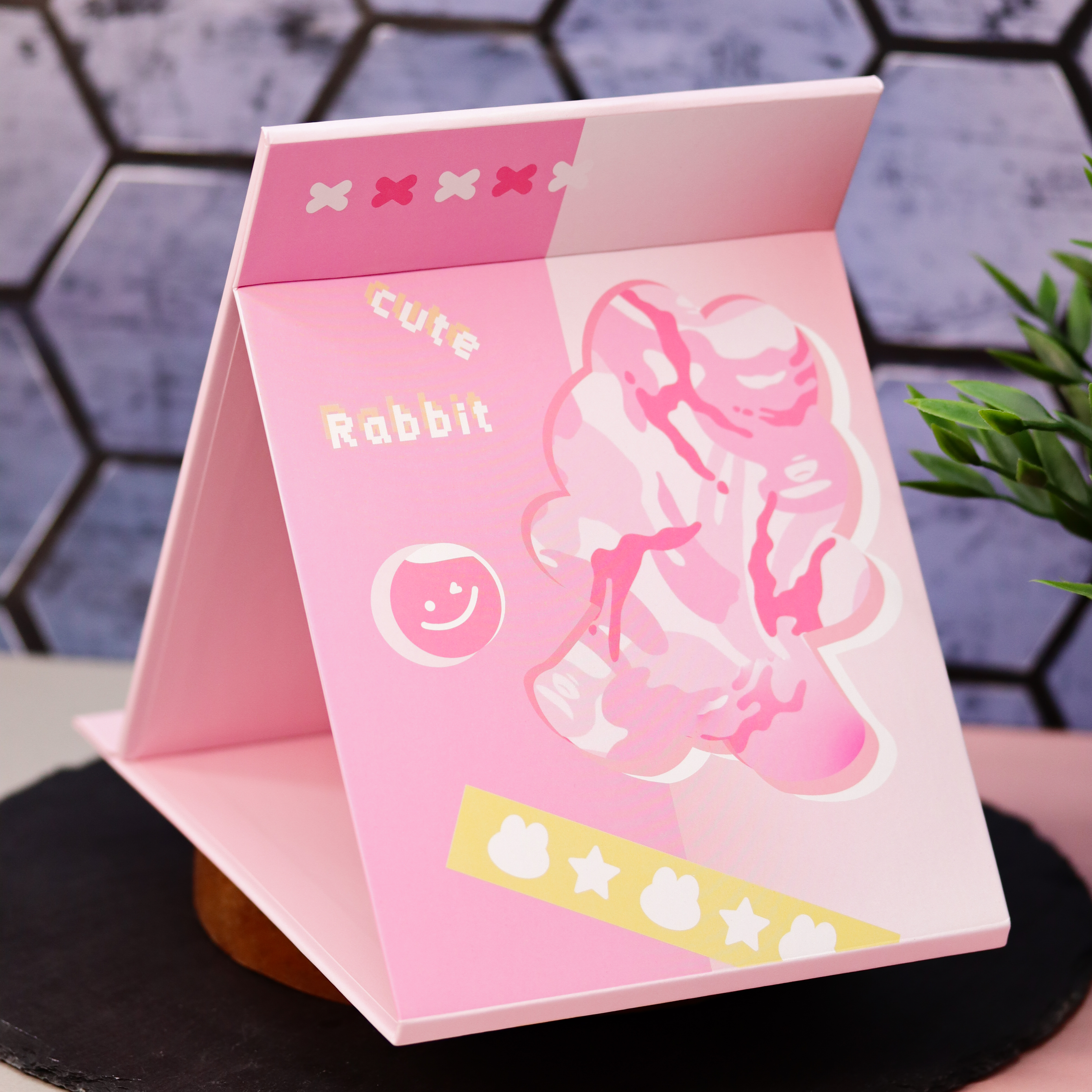 Зеркало настольное для макияжа iLikeGift Cute rabbit pink - фото 2