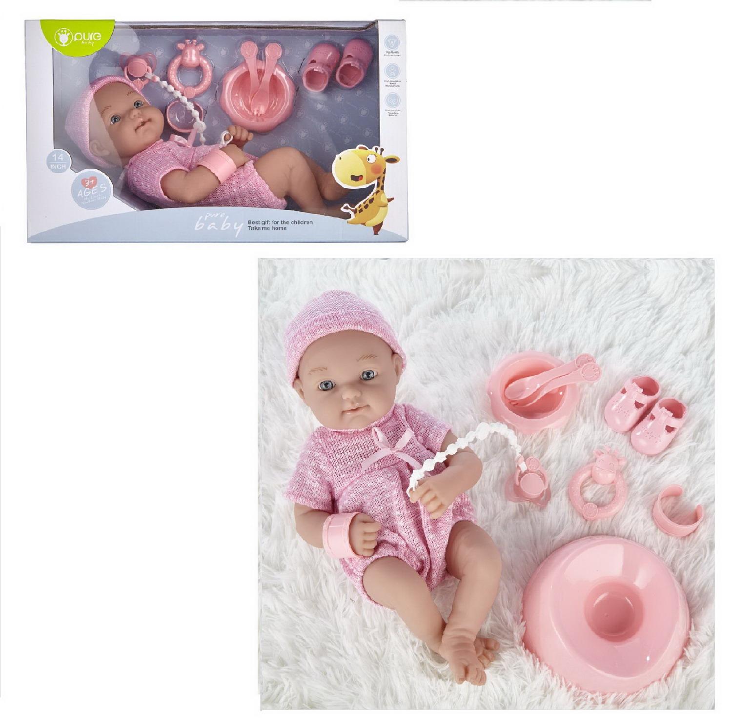 Кукла-пупс Junfa Pure Baby 35см в розовом комбинезоне WJ-B9974 - фото 2