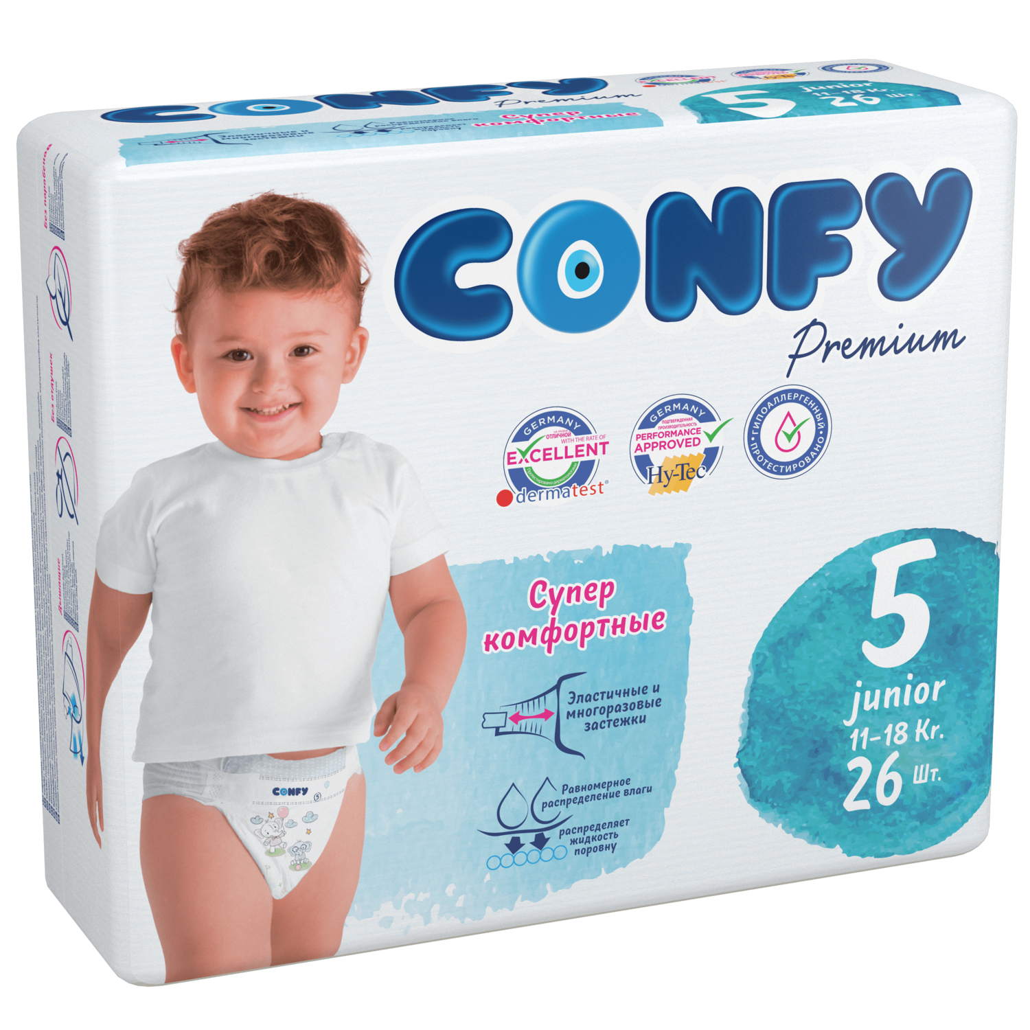 Подгузники детские CONFY Premium Junior размер 5 11-18 кг 26 шт CONFY - фото 2