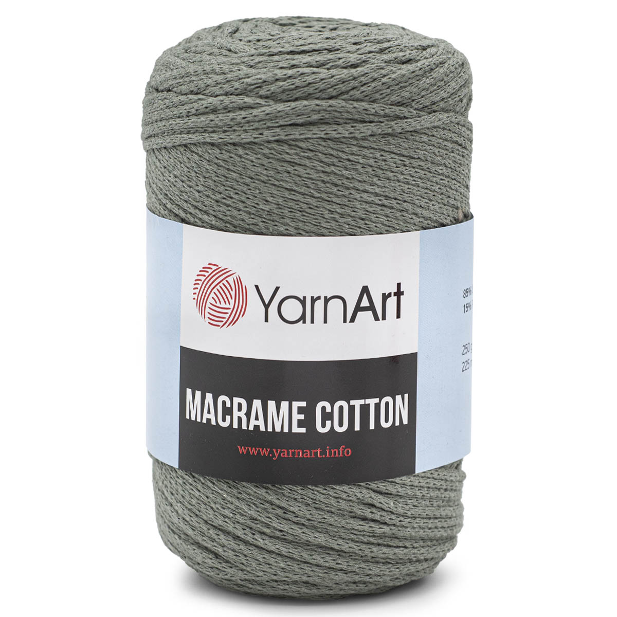 Пряжа YarnArt Macrame Cotton в виде шнура 250 г 225 м 794 серо-бежевый 4 мотка - фото 6