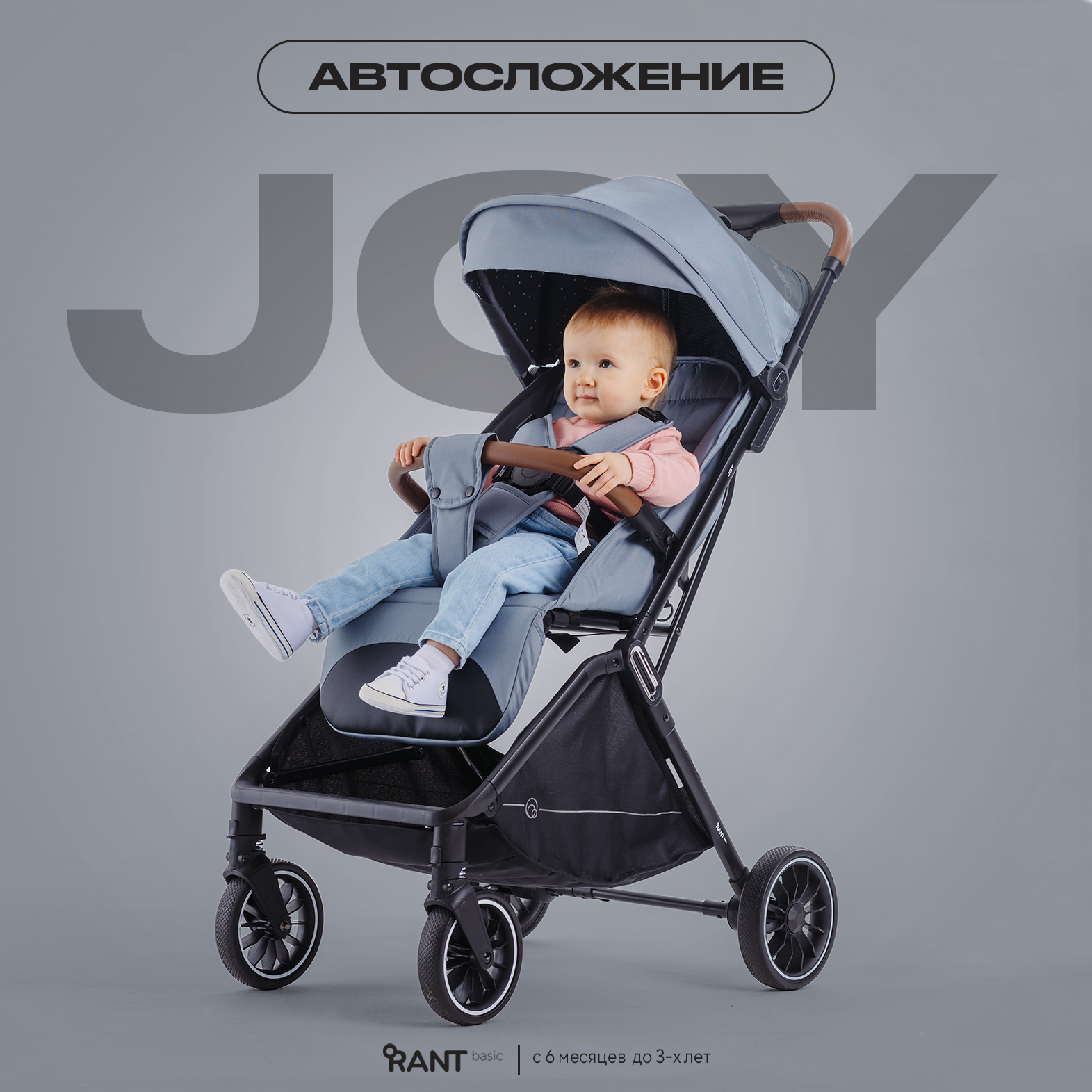 Коляска всесезонная Rant basic Joy RA303 Grey - фото 1