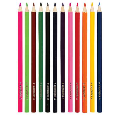 Карандаши цветные Юнландия для рисования набор 12 цветов металлический пенал