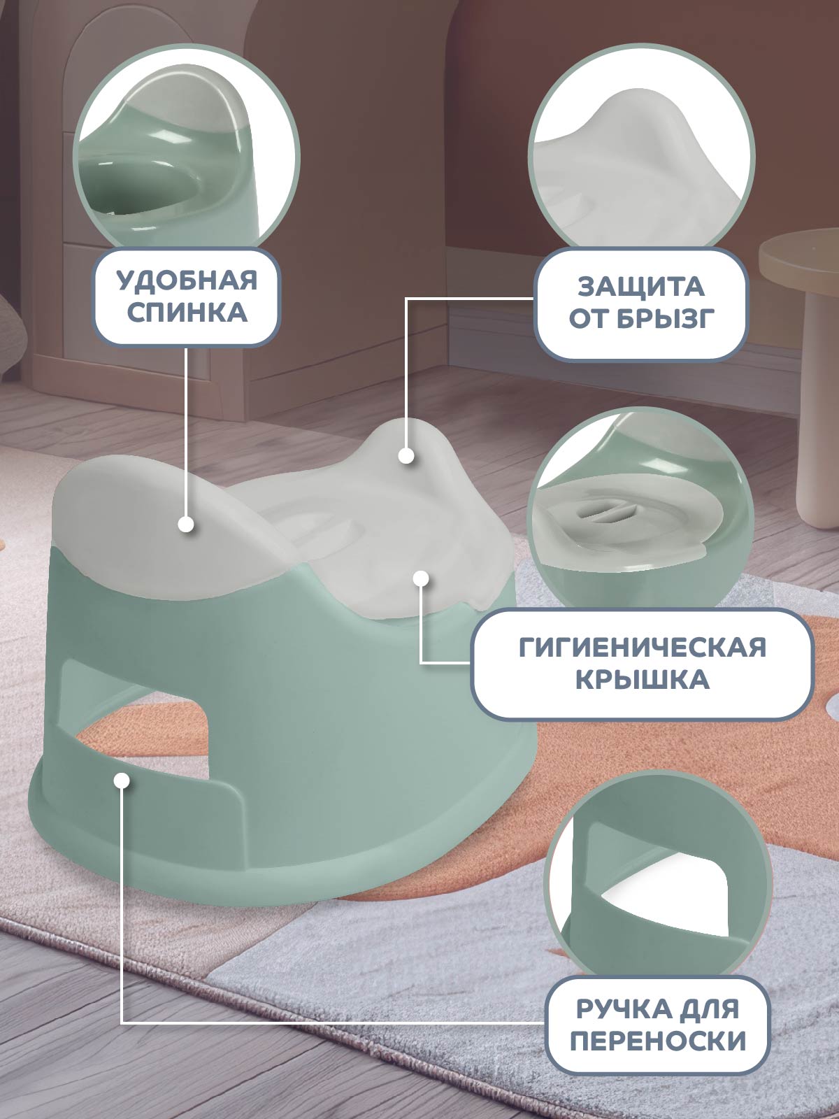 Горшок детский Компания Друзей анатомический с крышкой размер S - фото 3