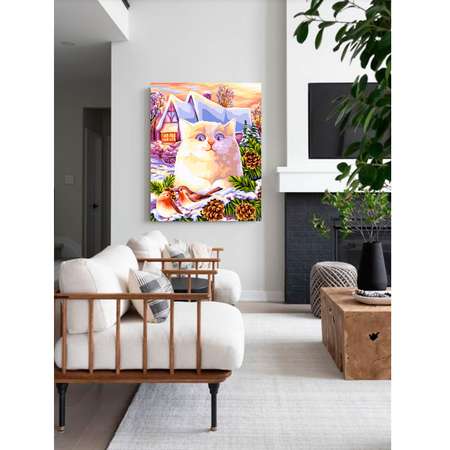 Картина по номерам Glama Зимние радости холст на подрамнике 40х50 см