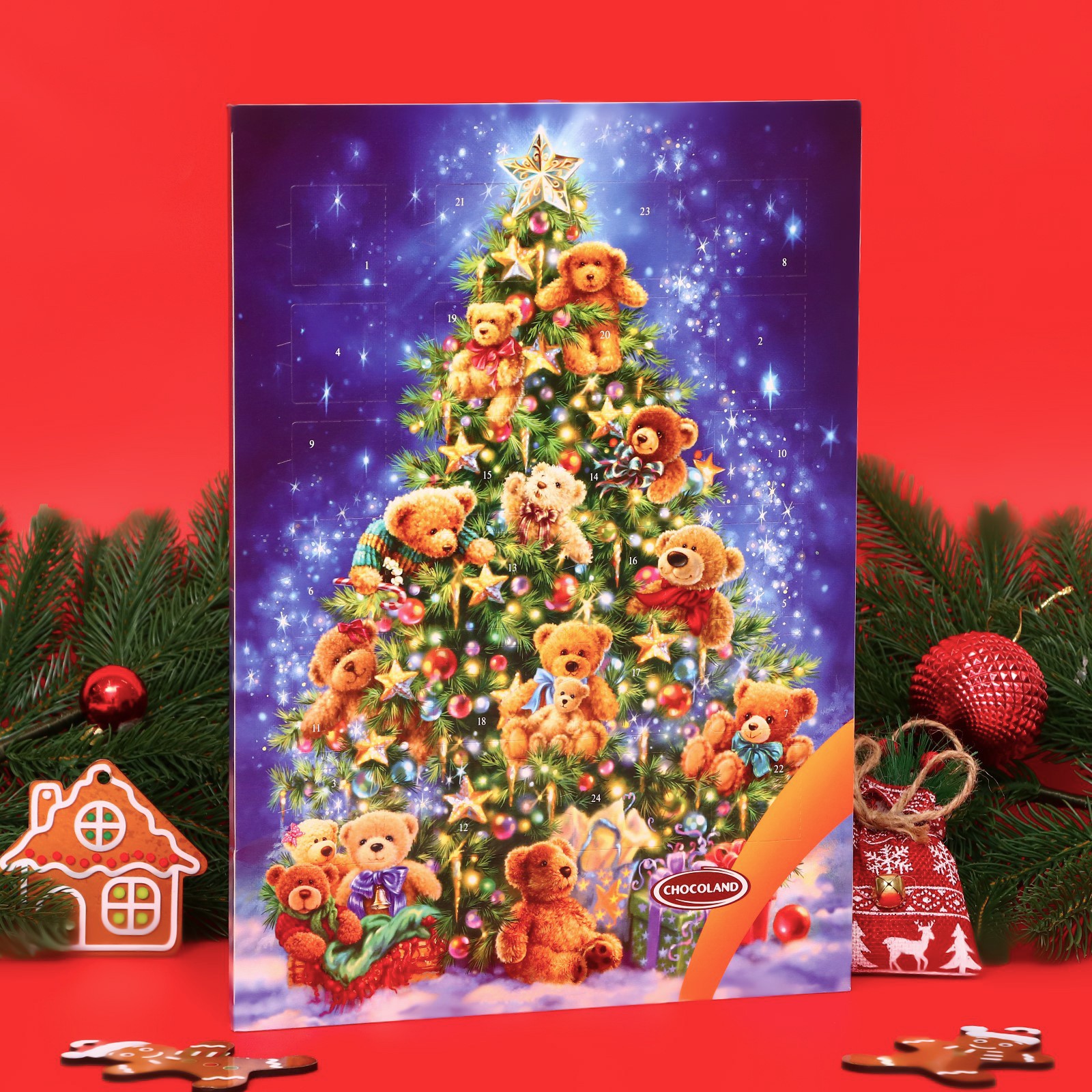Новогодний подарок Sima-Land Адвент календарь с мини плитками из молочного шоколада. ассорти. 75 г - фото 2