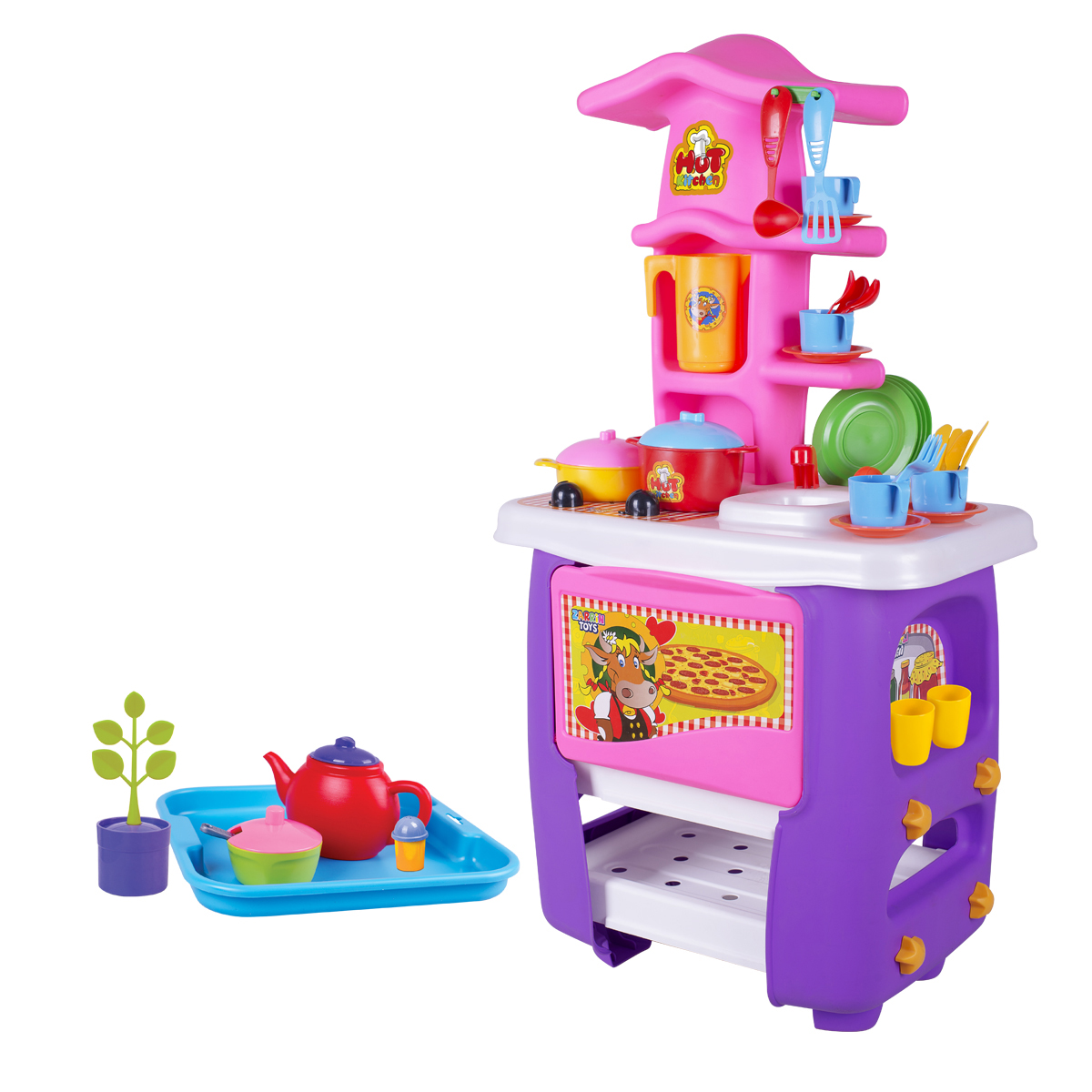 Кухня детская Zarrin Toys Hut Kitchen с набором 45 предметов - фото 1