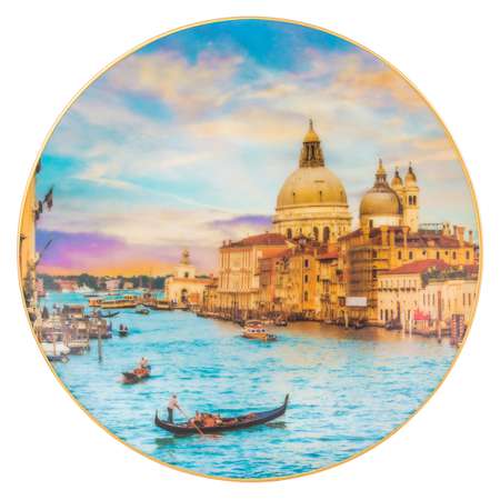 Тарелка декоративная Elan Gallery 20х20х2 см Венеция с крючком и подставкой