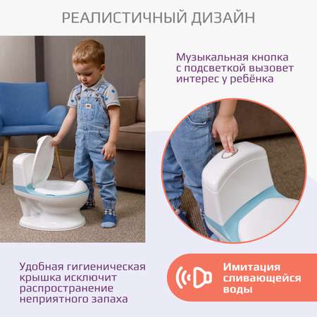 Горшок унитаз детский KidWick музыкальный Hippo красный