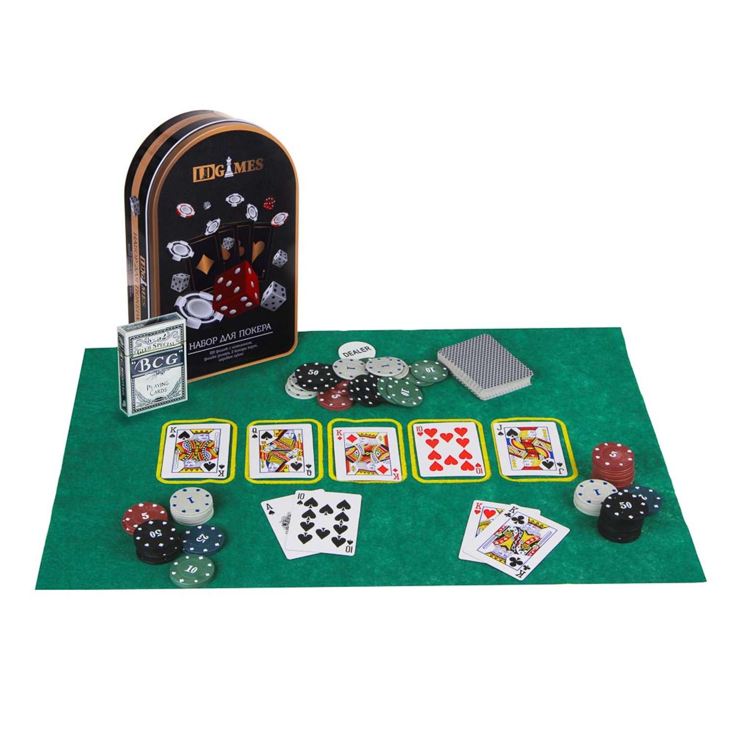 Игра настольная LDGames Набор для покера в жестяном боксе в подарочной упаковке - фото 2