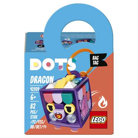 Конструктор LEGO DOTS Брелок для сумки Дракон блочный