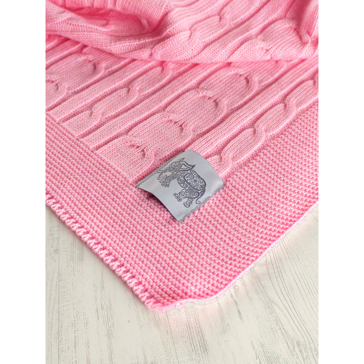 Плед-покрывало детский вязаный WARM WHIFF D-05 розовый на выписку в коляску в кроватку 90x110 - фото 2