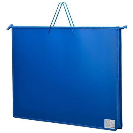 Папка-сумка Пифагор портфель для рисунков и чертежей для школы с ручками А2 1 отделение синяя