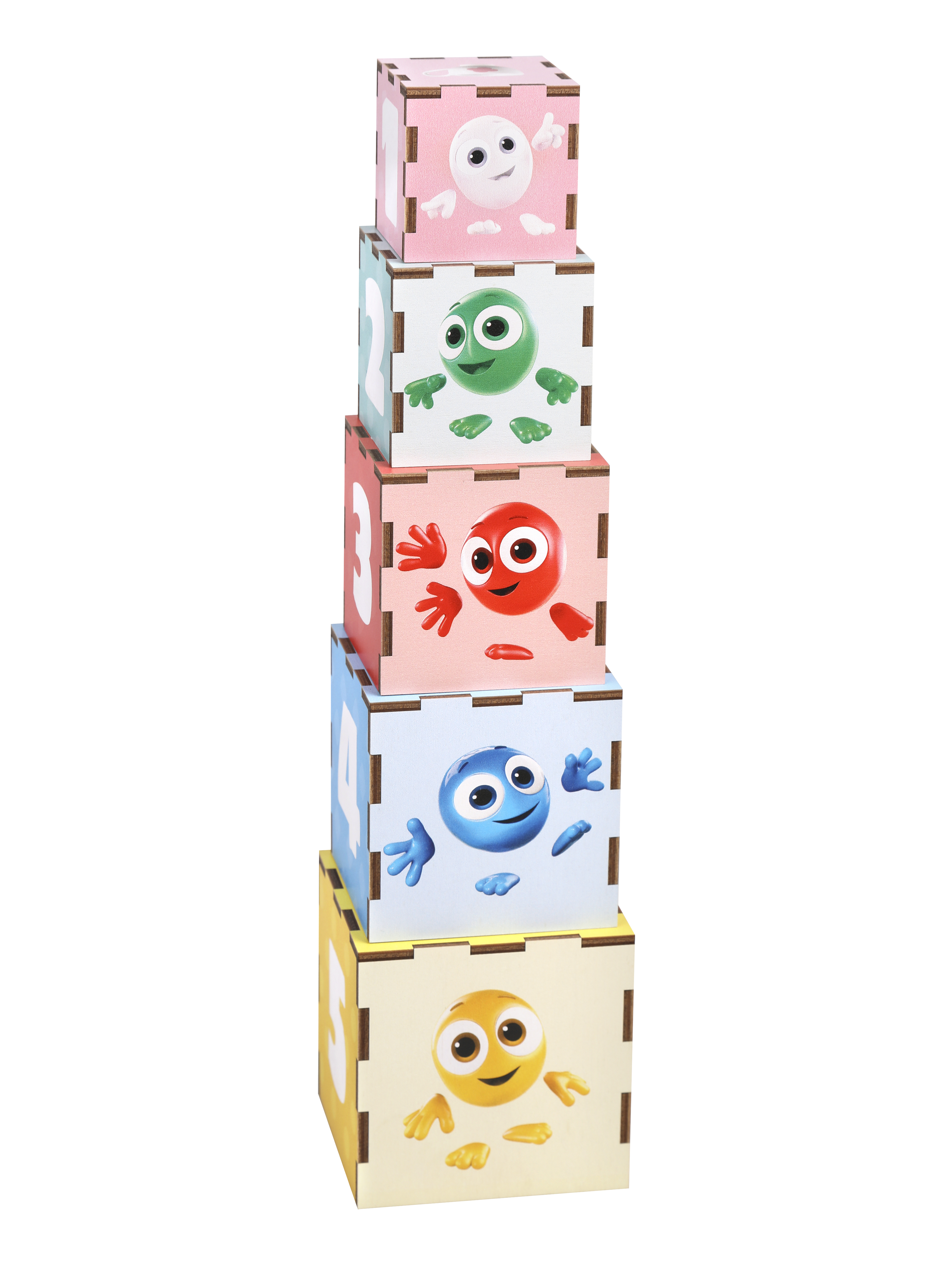 Кубики Цветняшки деревянные пирамидка сортер игровой набор - фото 9