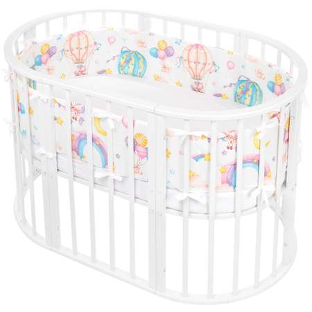 Бортики в кроватку Lemony kids Rainbow 2 части по 180 см Розовый