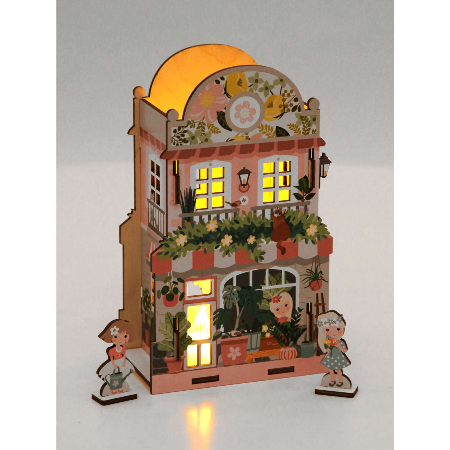 Сборная модель Collaba time цветочный домик деревянный с подсветкой - фото 7