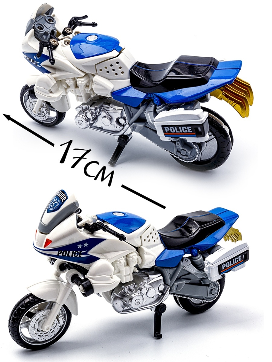 Робот-трансформер BAZUMI металлический Мотоцикл полиция - фото 4