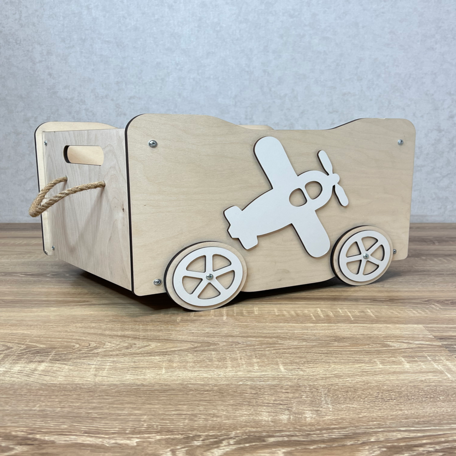 Ящик для хранения игрушек Ижевская Фабрика Игрушек на колесах Самолетик - фото 1