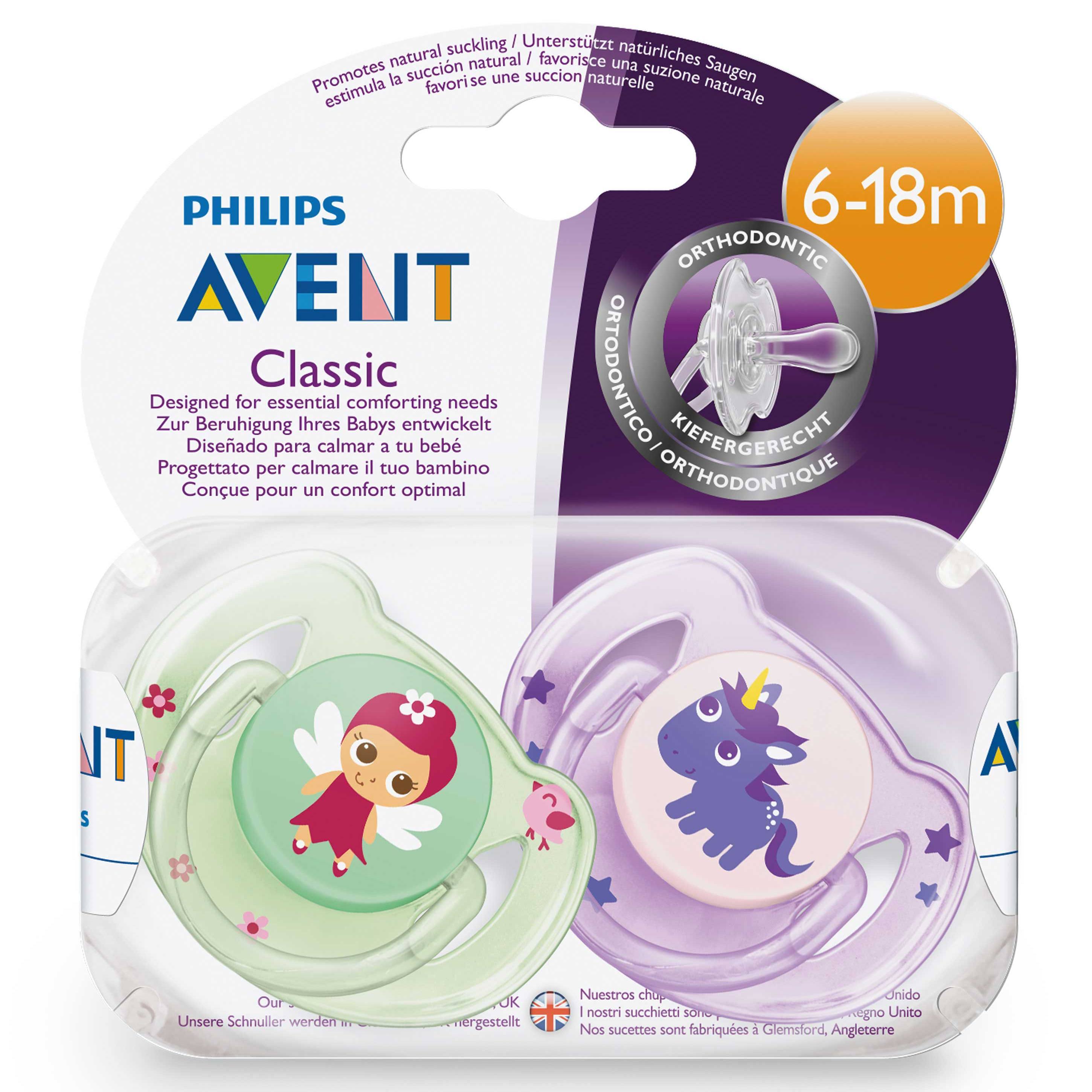 Пустышка Philips Avent Classic с 6 до 18месяцев 2шт в ассортименте SCF169/44 - фото 3