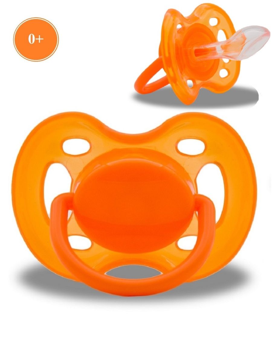 Соска-пустышка Baby Land анатомическая силиконовая 0мес+ оранжевый - фото 1