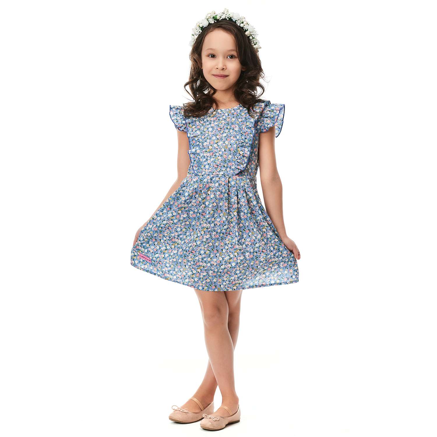 Платье Lucky Child 80-62/7-12/голубой - фото 1