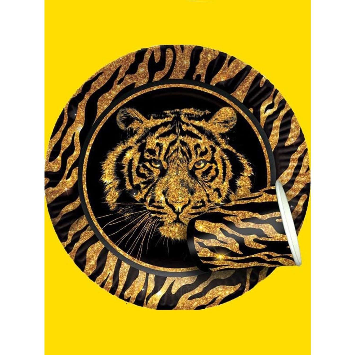 Стаканы бумажные Riota Дикая вечеринка Хищники Тигр и Леопард 200 мл 6 шт - фото 2