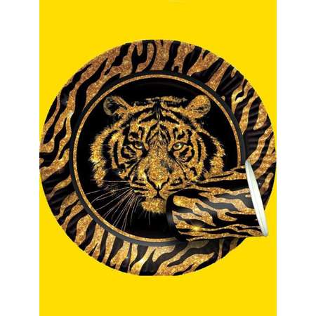 Стаканы бумажные Riota Дикая вечеринка Хищники Тигр и Леопард 200 мл 6 шт