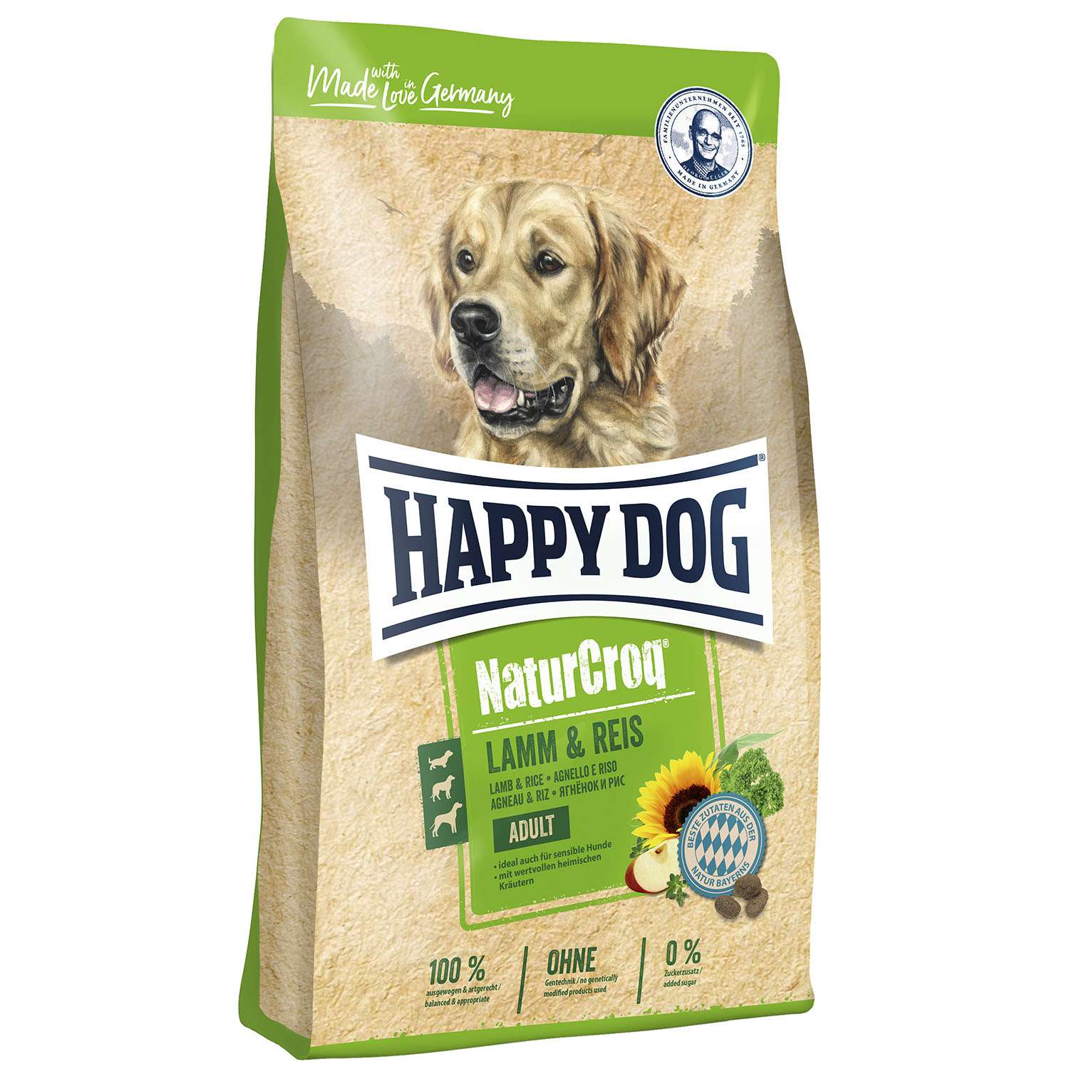 Корм для собак Happy Dog Premium NaturCroq ягненок-рис 15кг - фото 1