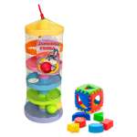 Развивающие игрушки БИПЛАНТ для малышей Набор Зайкина горка №2 + Сортер кубик логический малый