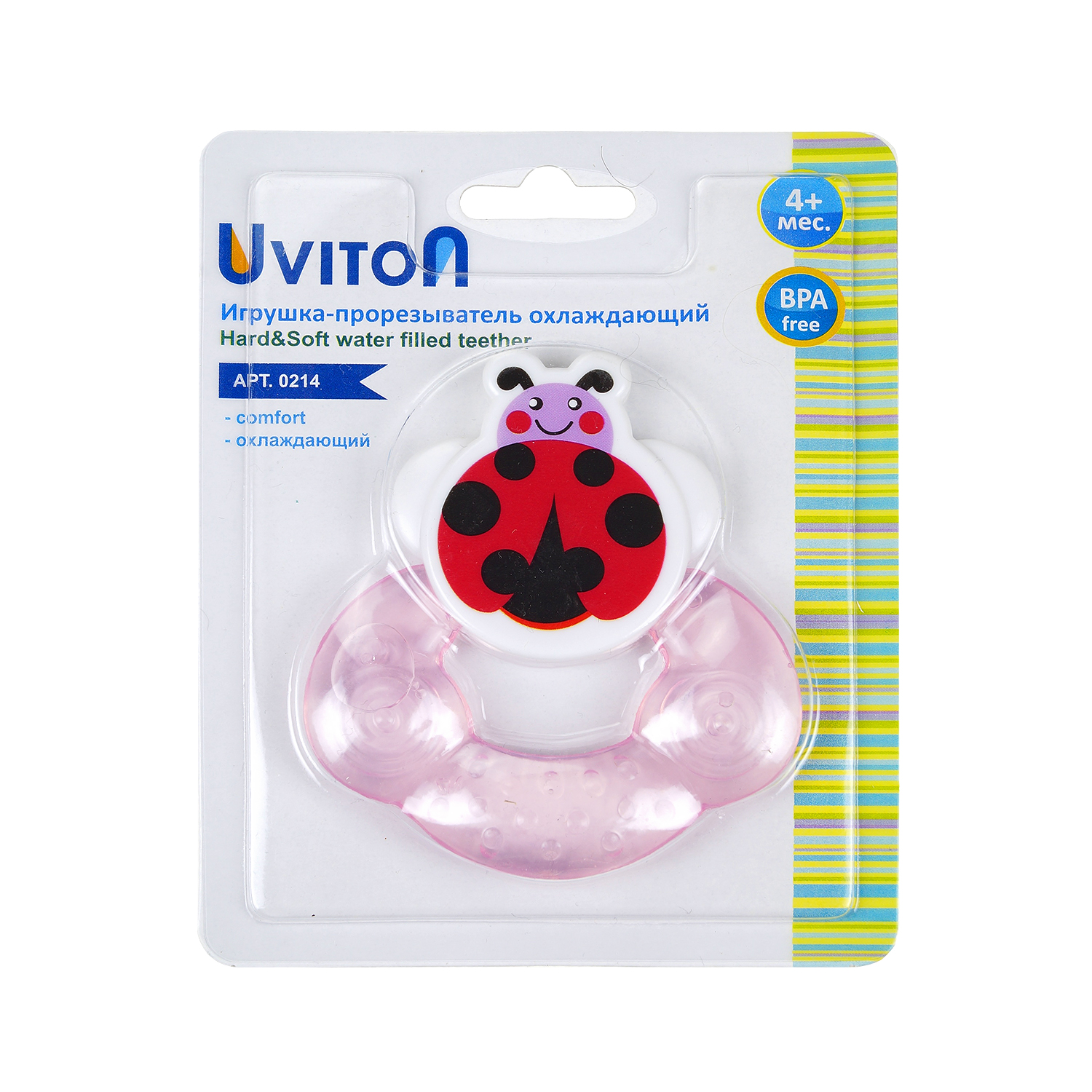 Прорезыватель Uviton с охлаждающим эффектом Dotty bug Розовый 0214 - фото 10