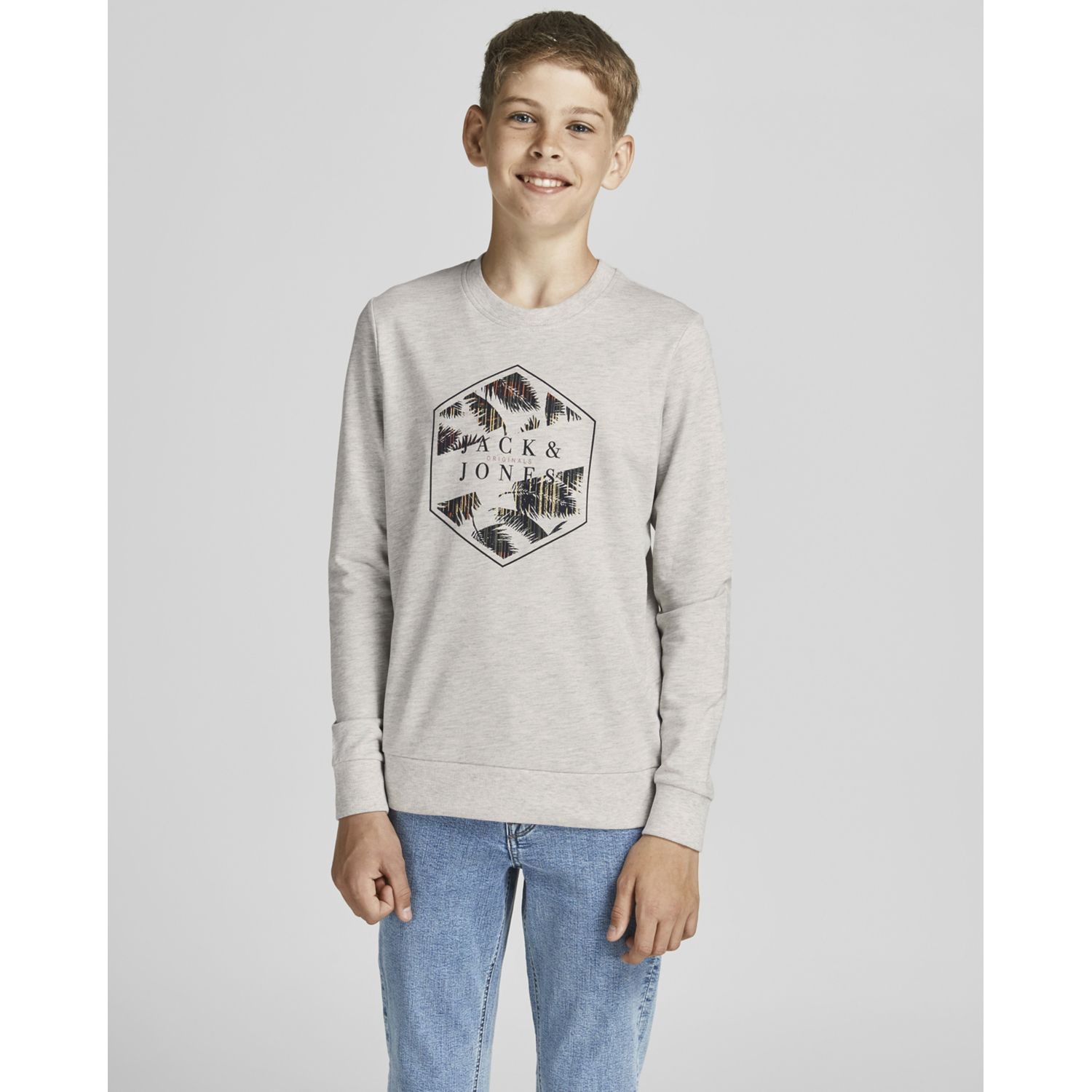 Свитшот JACK AND JONES JUNIOR 12189128/Cloud Dancer - фото 6