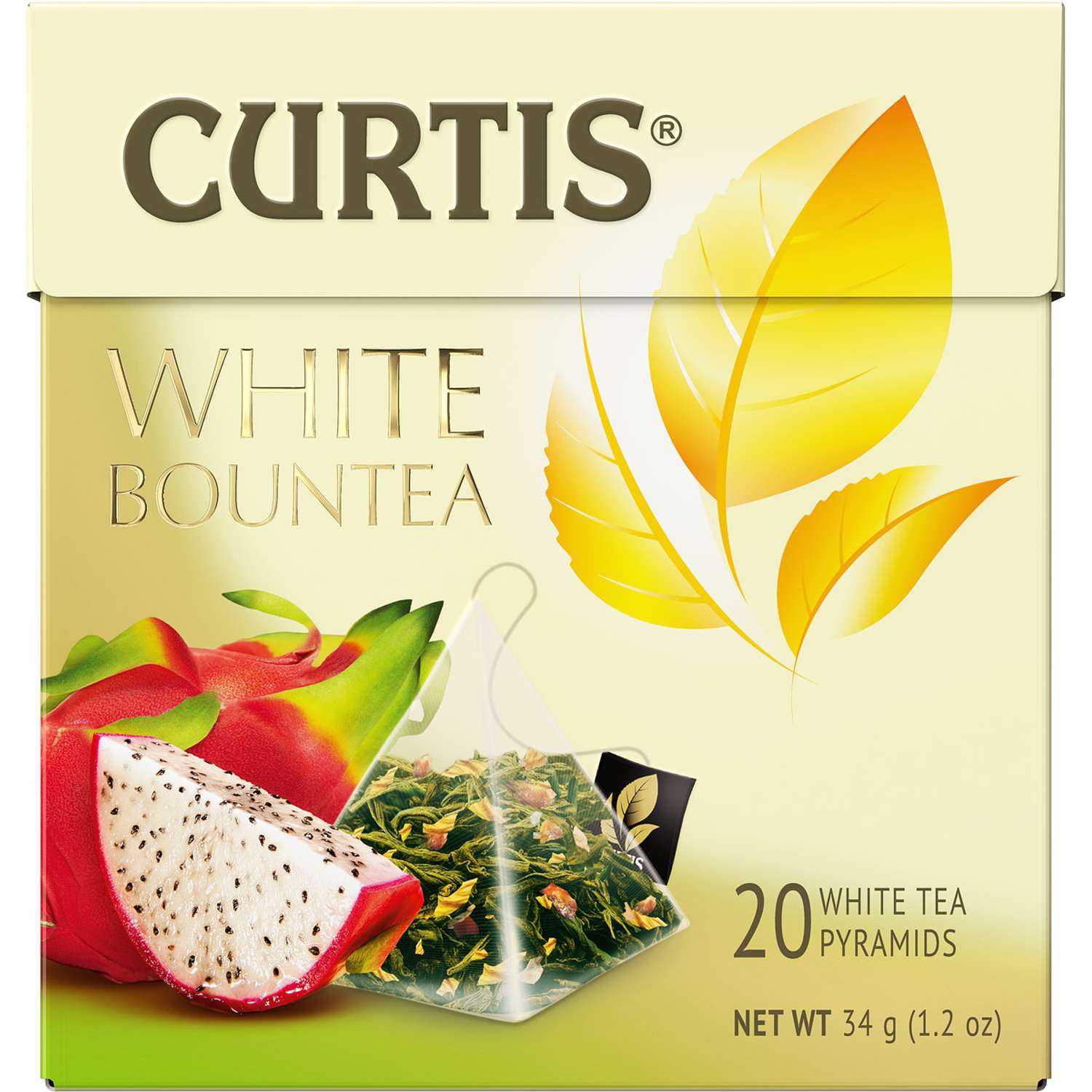 Чай белый Curtis White Bountea 20 пирамидок со вкусом питахайи кусочками яблока и лепестками роз - фото 1