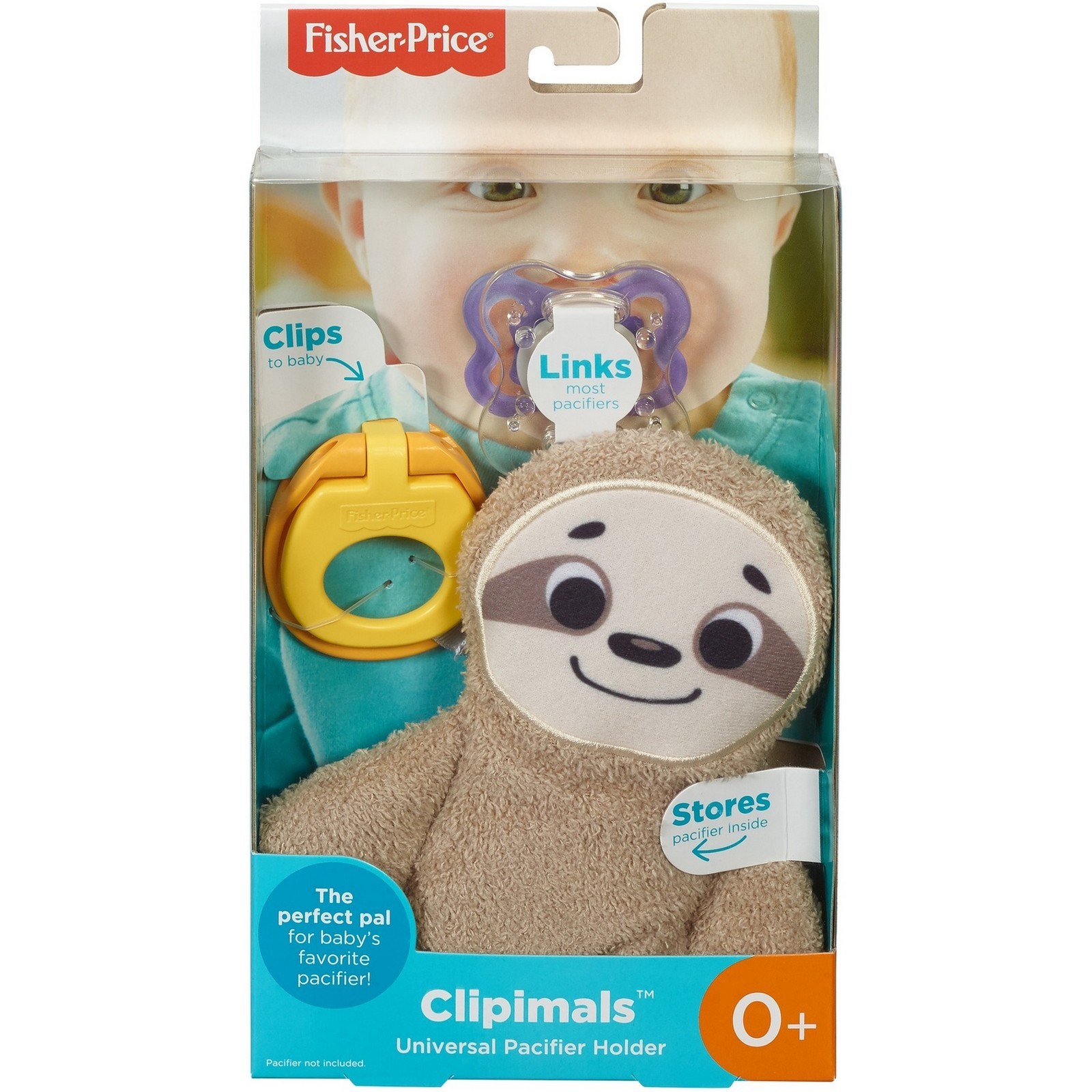 Держатель для пустышки Fisher Price Clipimals Ленивец GKC48 - фото 2