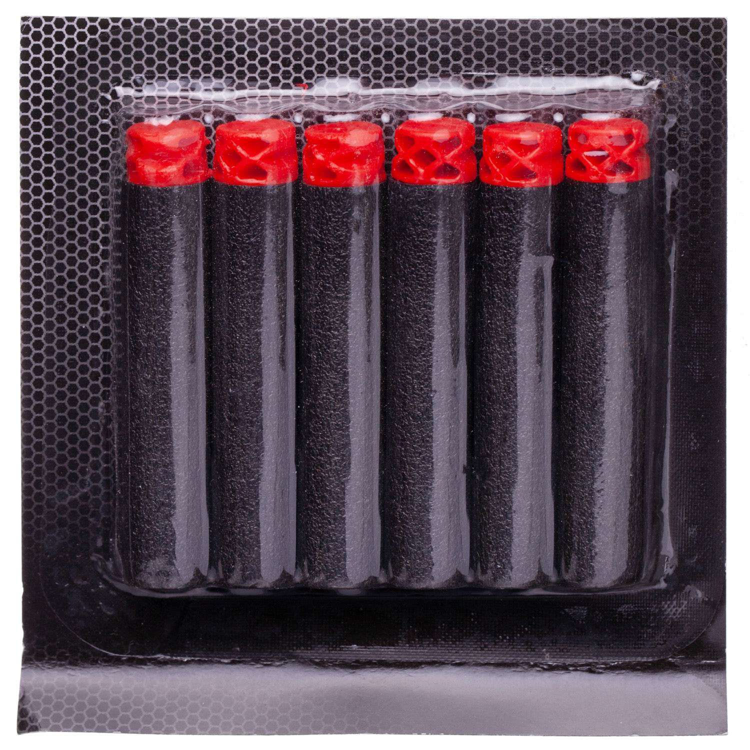 Бластер Junfa красно черный в наборе с аксессуарами и 6 мягкими пулями - фото 5