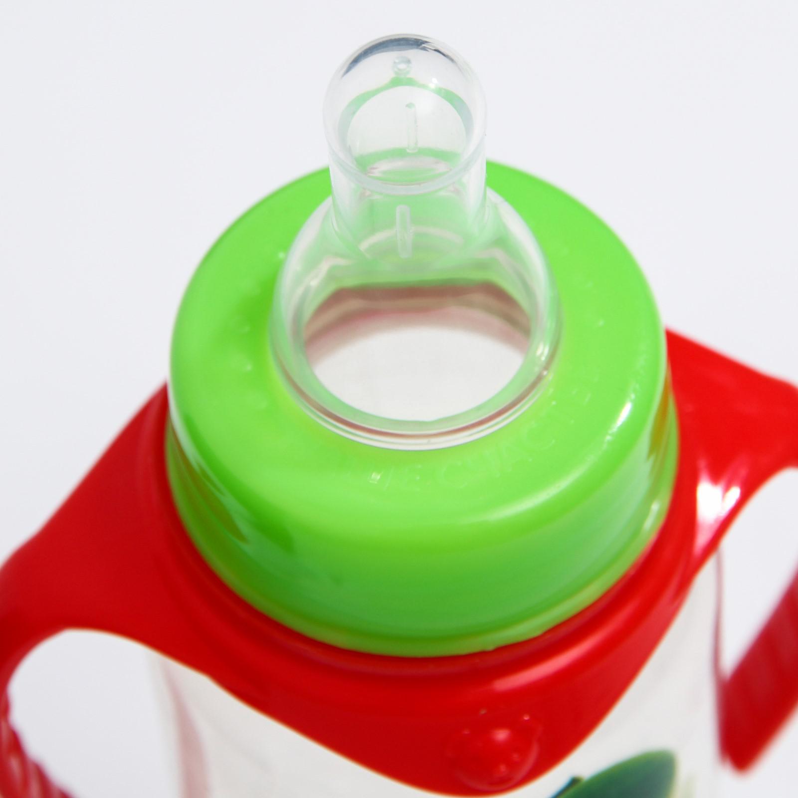 Бутылочка Mum and Baby для кормления «Яблочный сок» 250 мл цилиндр с ручками - фото 5