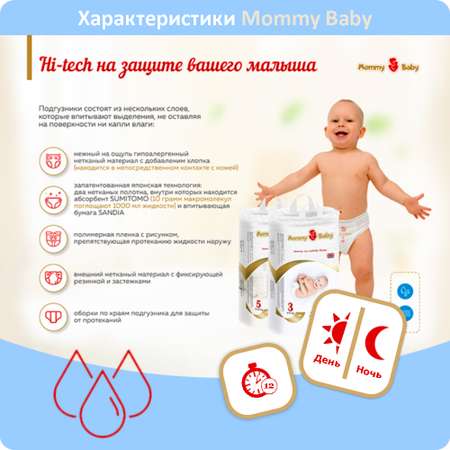 Подгузники Mommy Baby 56 шт. 2