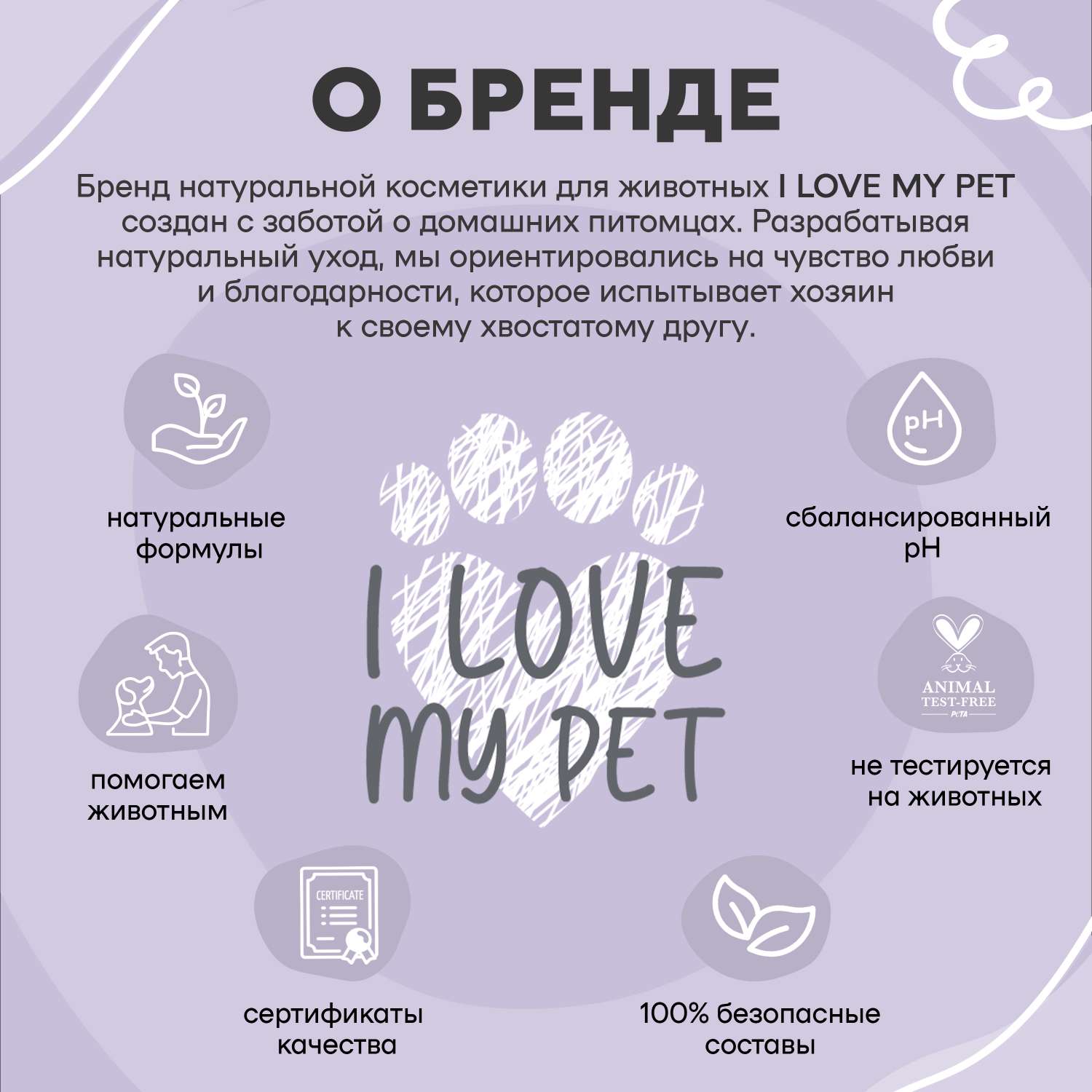 Гель-мыло для лап I LOVE MY PET с хлоргексидином 4% для собак и кошек после прогулки 250 мл - фото 5