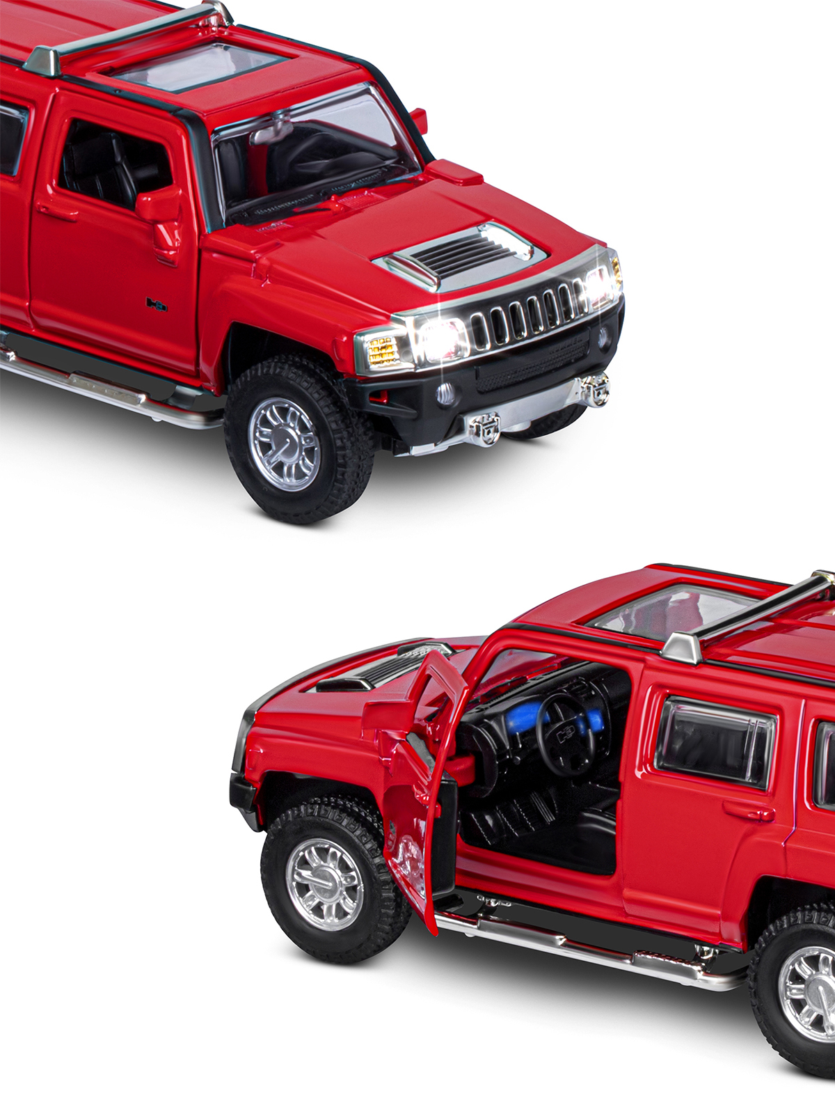 Внедорожник АВТОпанорама Hummer 1:32 инерционный JB1251293 - фото 8