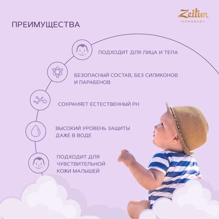 Солнцезащитный крем Zeitun детский SPF 50 150 мл