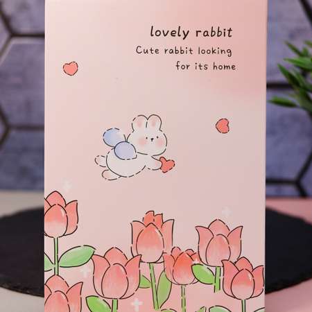 Зеркало настольное для макияжа iLikeGift Lovely rabbit pink