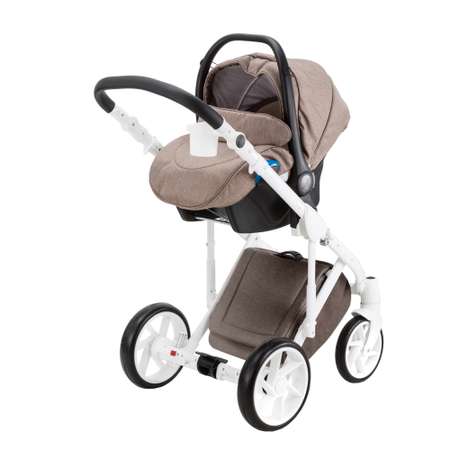 Коляска 3в1 BeBe-mobile Marconi 50% кожа BE25 Шоколадный Len+Шоколадная кожа