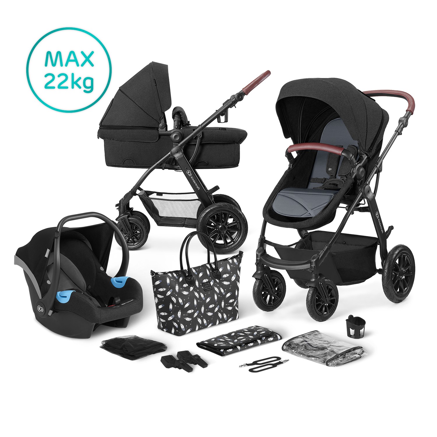 Коляска 3в1 Kinderkraft Xmoov Black - фото 18