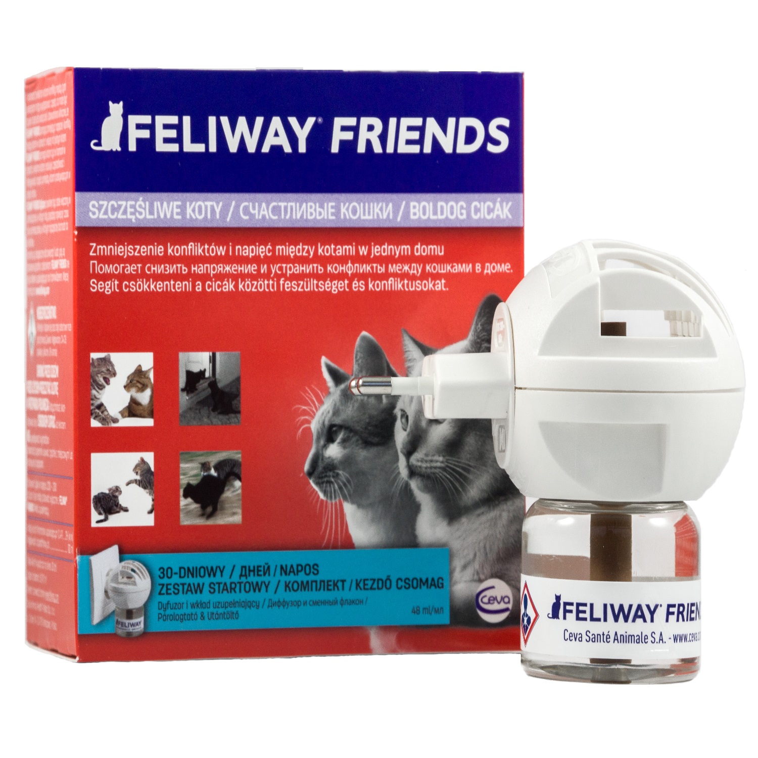 Феромоны для кошек Feliway Friends для коррекции поведения диффузор +флакон  48 мл купить по цене 2039 ₽ с доставкой в Москве и России, отзывы, фото