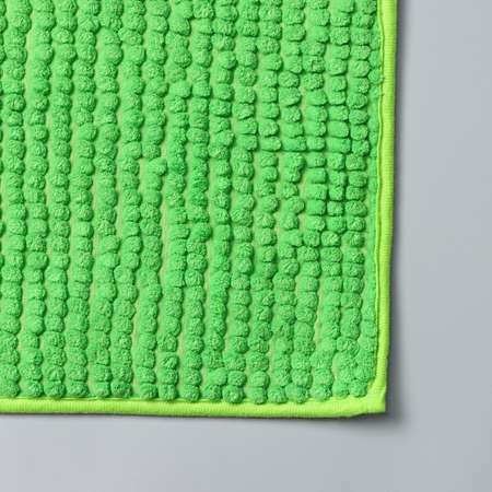 Набор ковриков Доляна для ванной и туалета «Букли» 2 шт: 40×50 50×80 см цвет зелёный