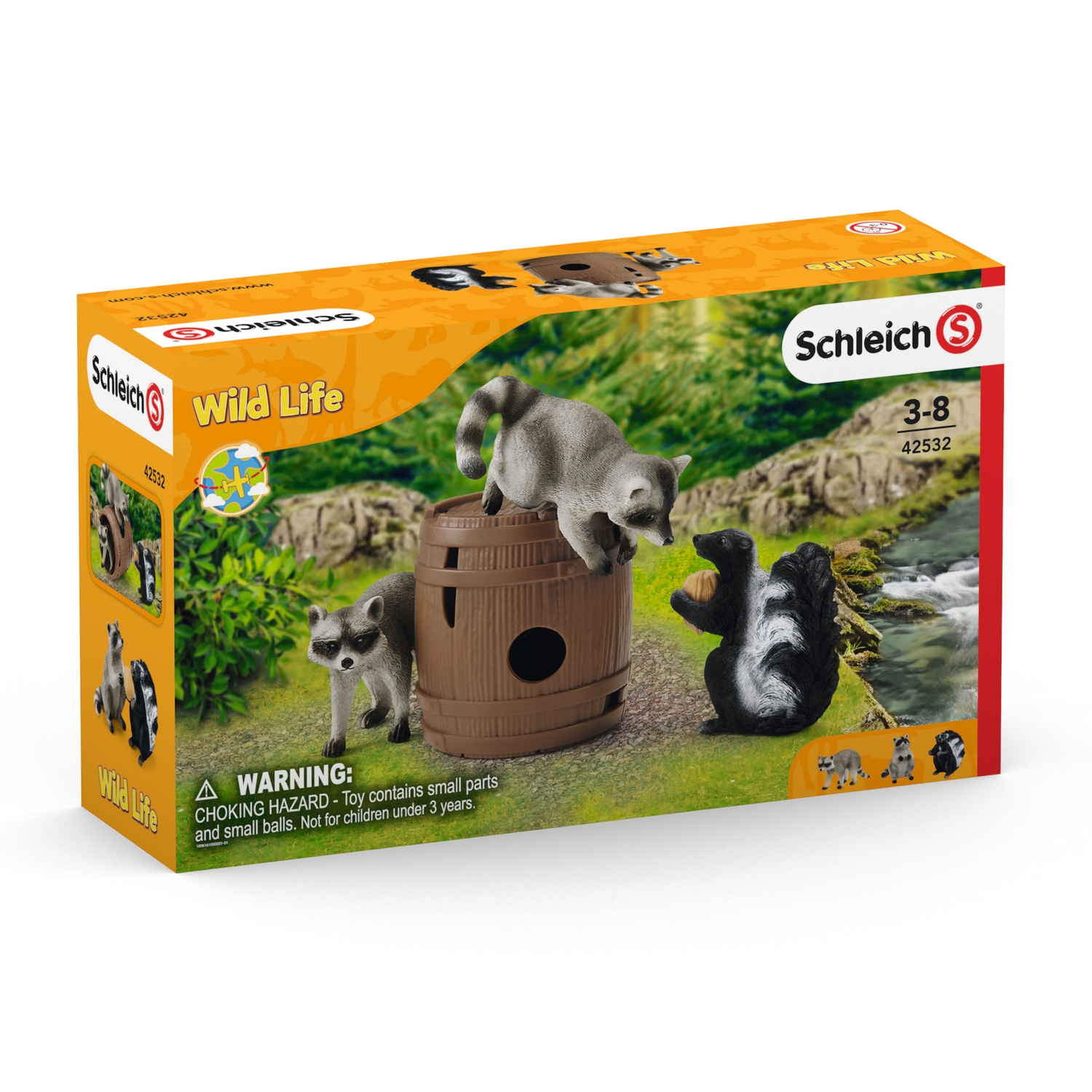 Набор SCHLEICH Охота за орехами Еноты и скунс 5элементов 42532 - фото 2