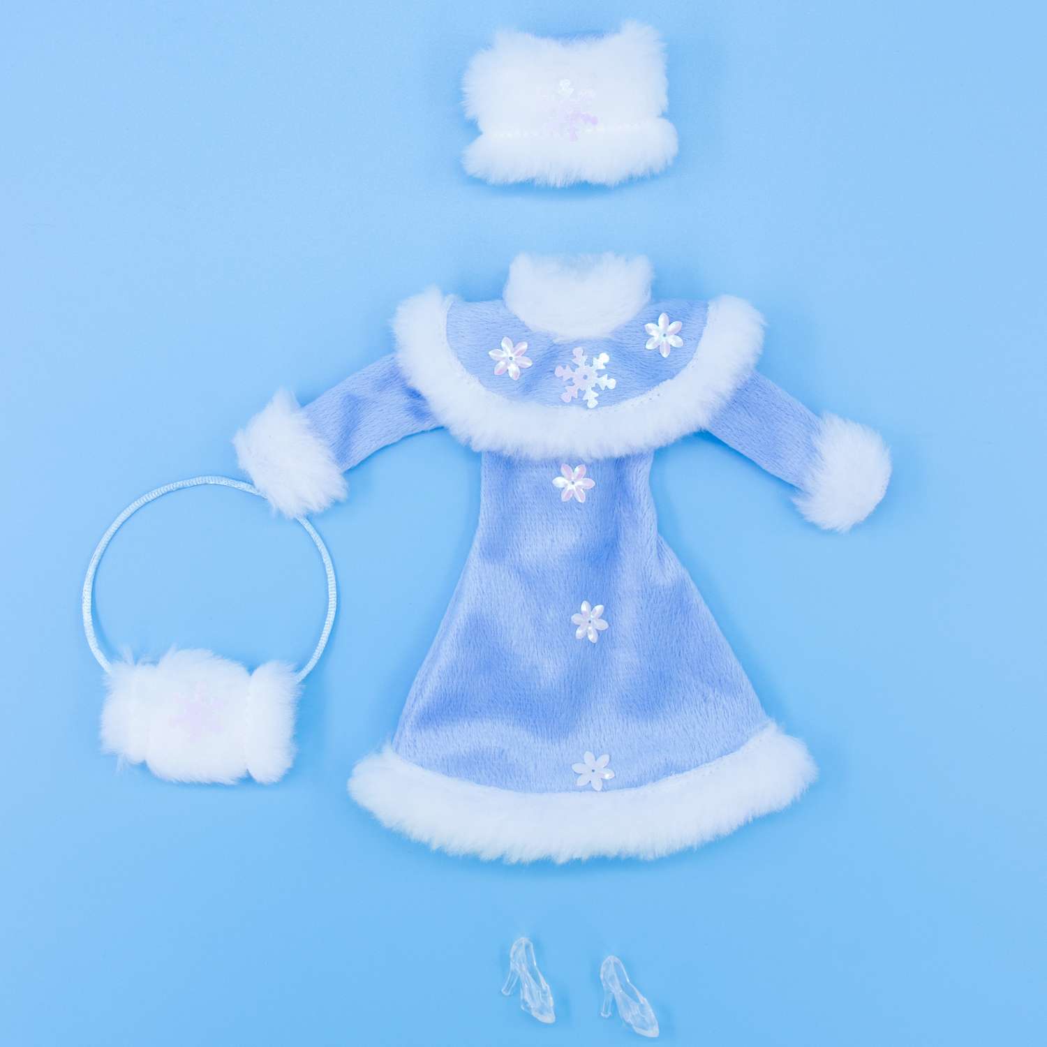 Одежда для куклы Модница Костюм Снегурочки 29 см голубой 1405голубой - фото 2