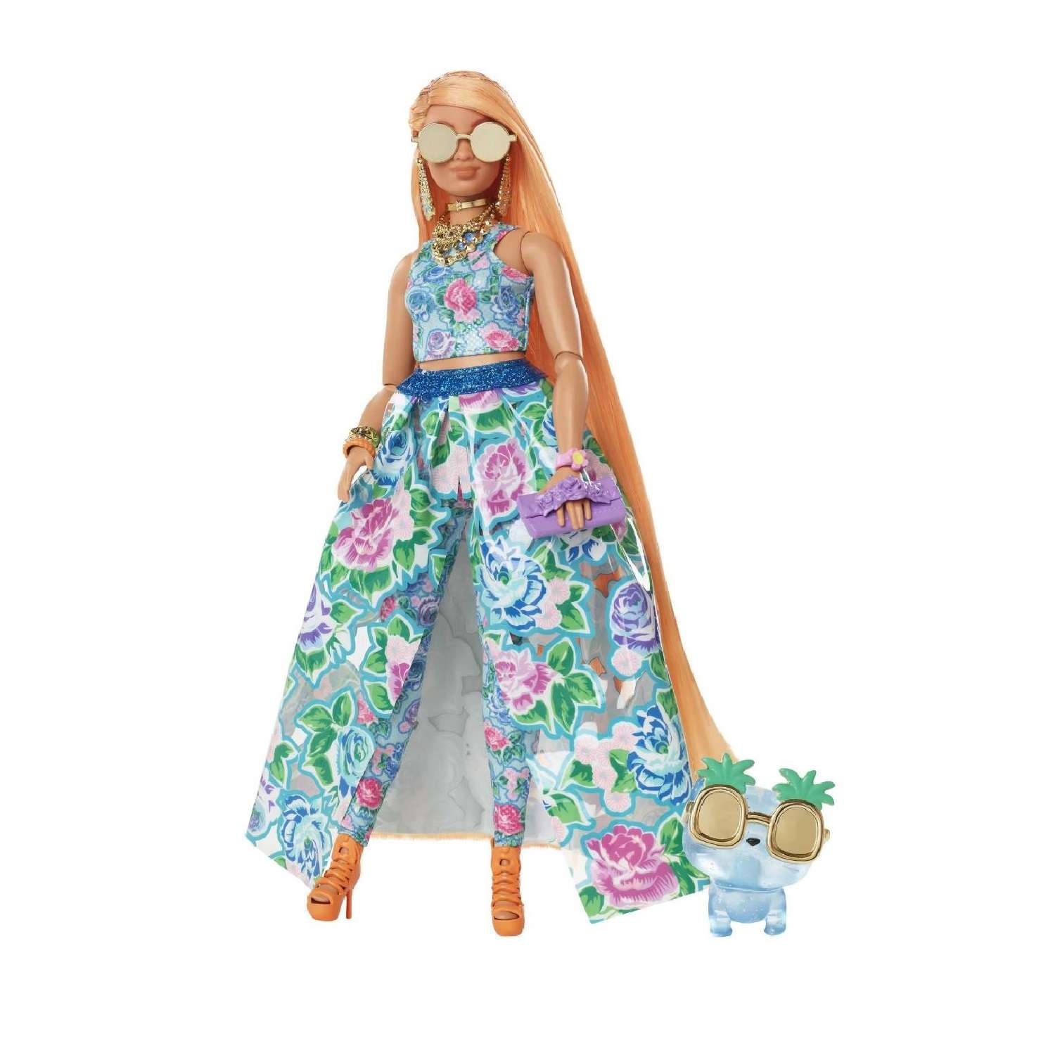 Кукла Barbie Экстра в синем платье HHN14 HHN14 - фото 1