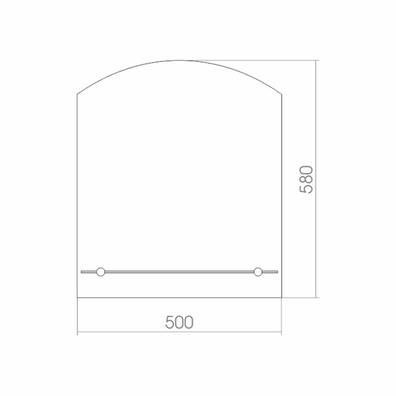 Зеркало настенное Mixline арка 500х580 с полкой влагостойкое - фото 2