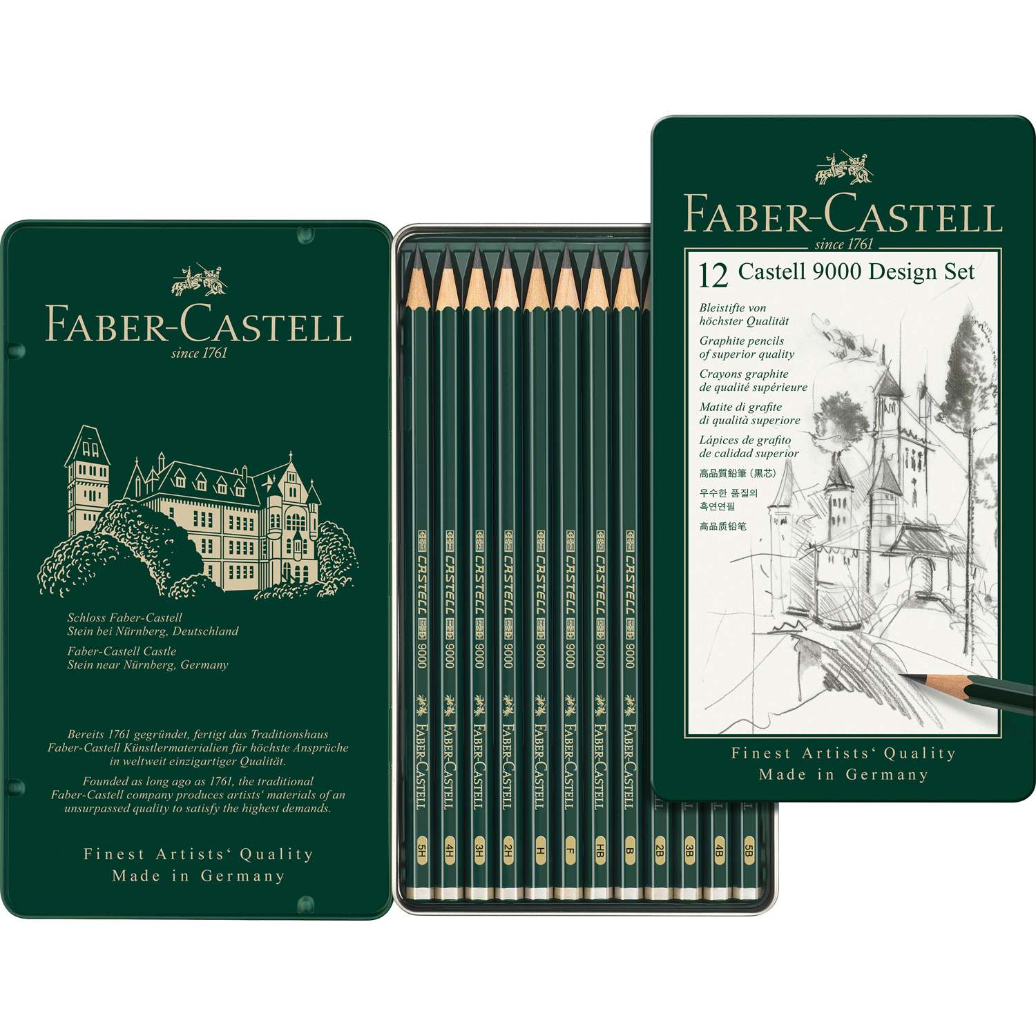 Набор карандашей FABER CASTELL 9000 Design Set 12шт 5H-5B - фото 2