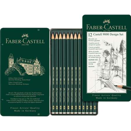 Набор карандашей FABER CASTELL 9000 Design Set 12шт 5H-5B