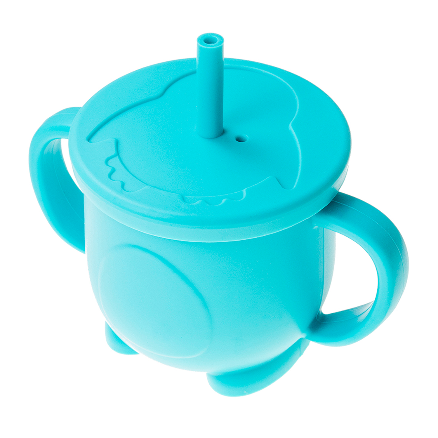 Чашка-поильник Miyoumi силиконовая с трубочкой Turquoise - фото 1